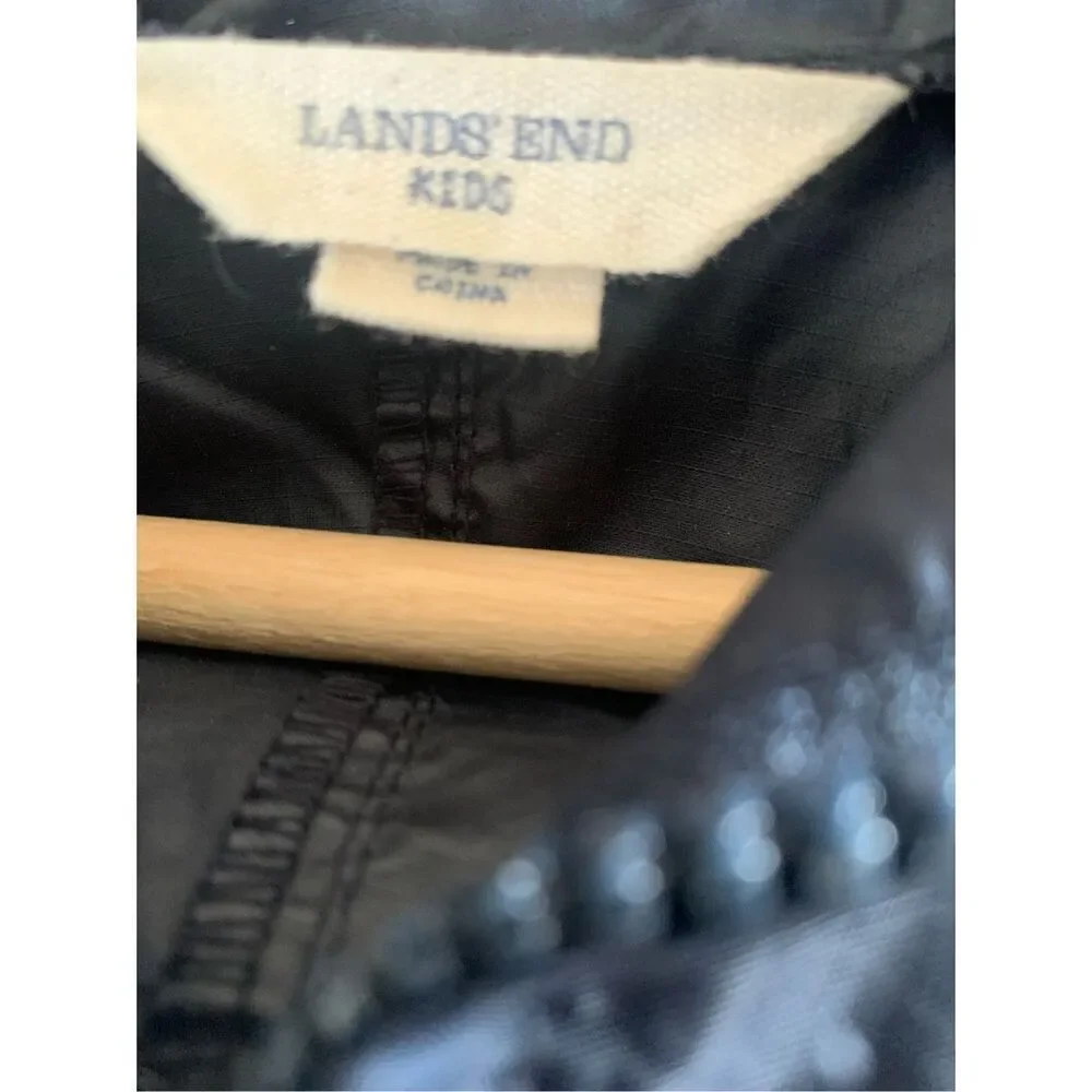 Lands’ End Navy Blue Hooded Boys Windbreaker Small